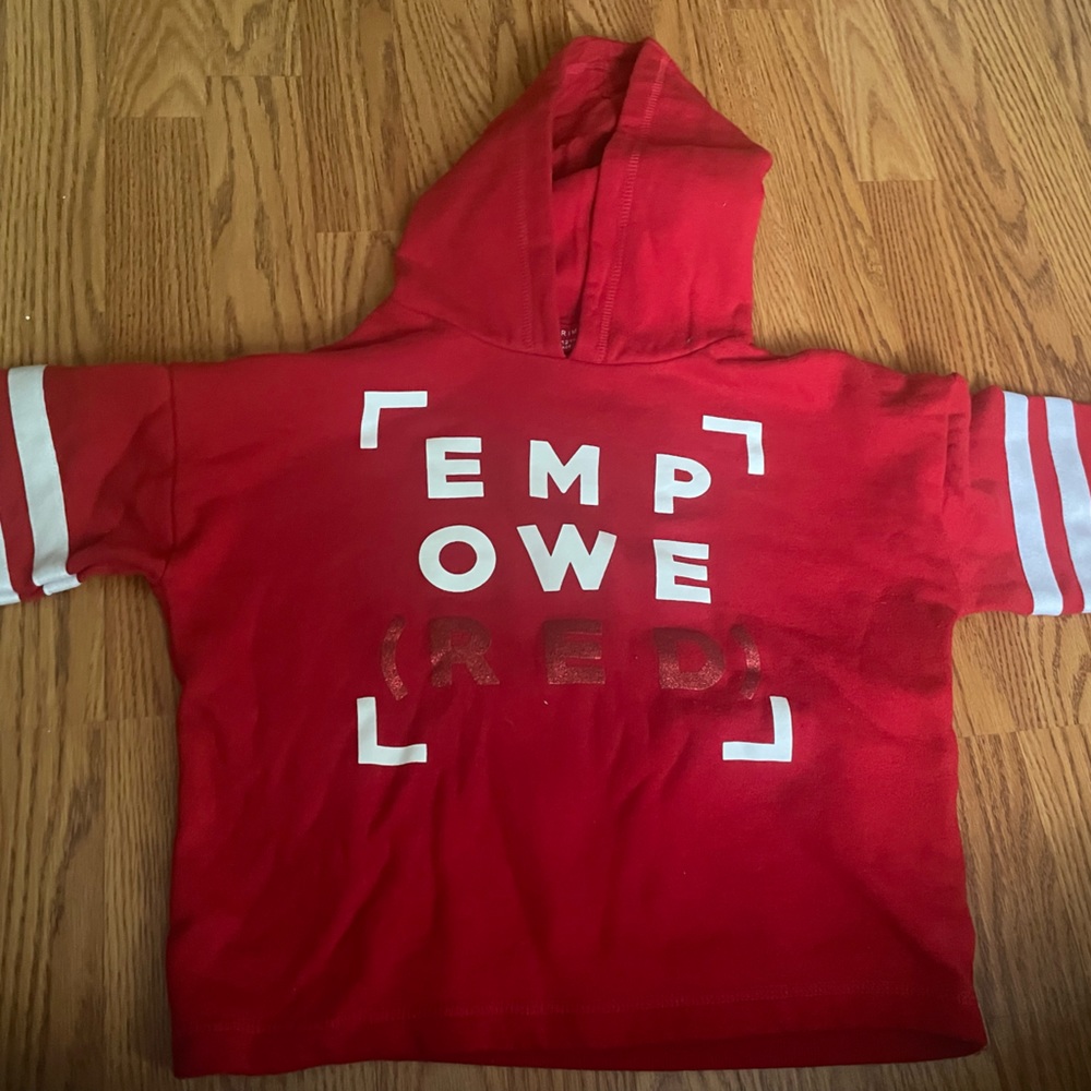 Red empowered hoodie from Primark